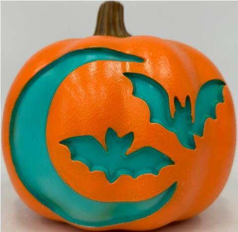 Lit Pumpkin Moon Bats with Timer