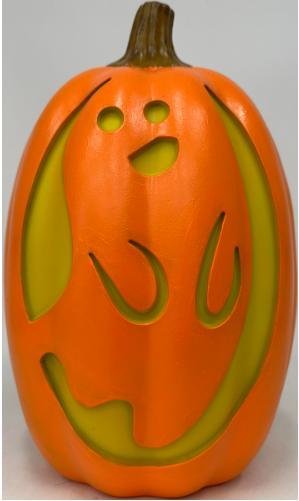 Lit Pumpkin Ghost with Timer